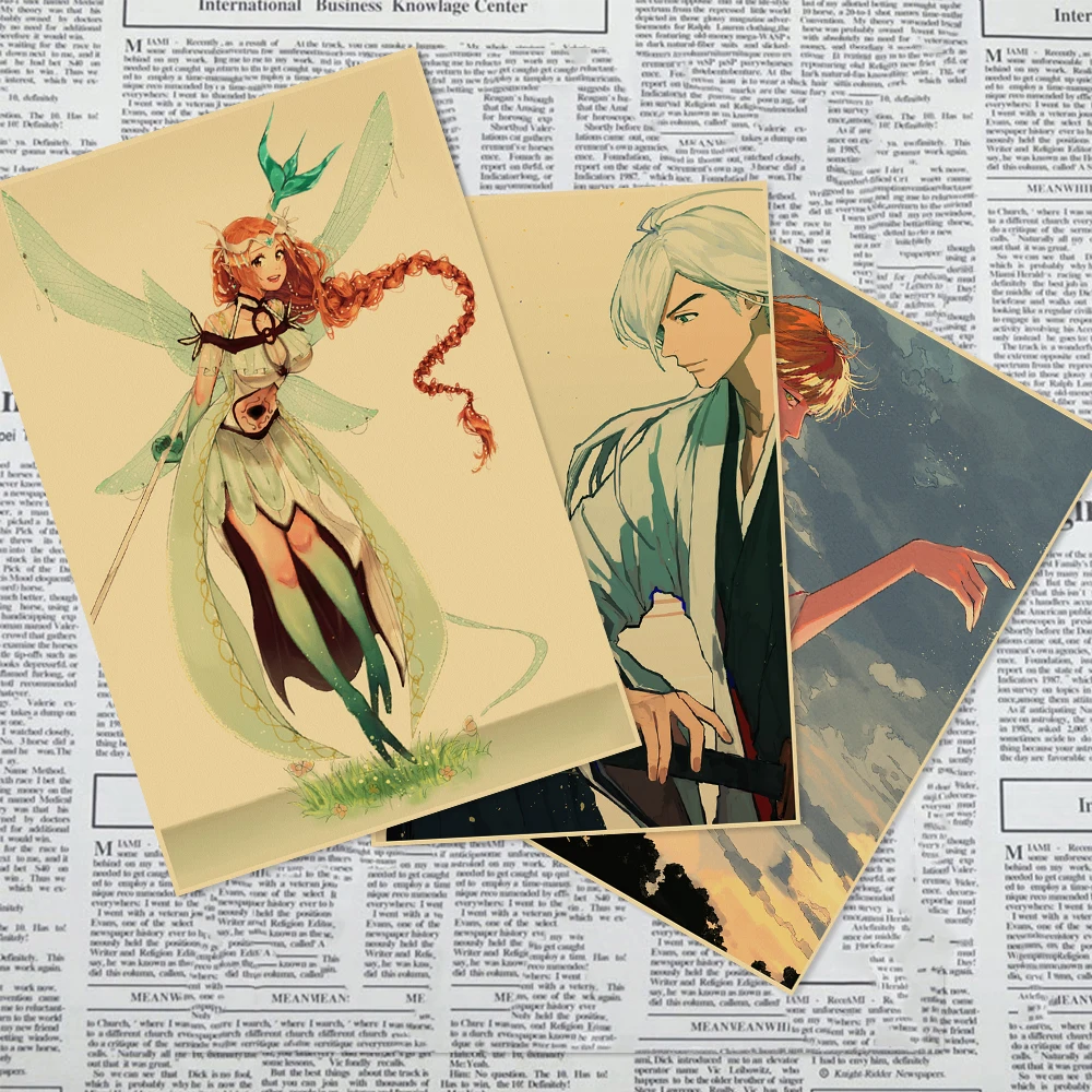 Фотография постер с отбеливателем крафт-бумага Kurosaki Ichigo картина рисунком