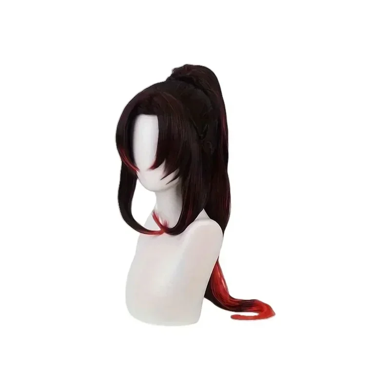 Аниме Kimetsu No Yaiba Tsugikuni Yoriichi парики для косплея мужские длинные черные красные