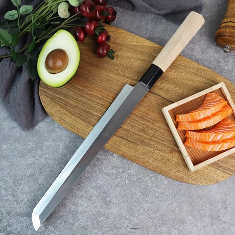 Японский нож сашими, нож для суши с лососем, утолщенное лезвие, филировочный кухонный нож, шеф-повар, мясницкий нож