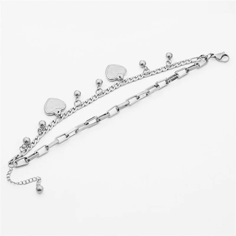 2024 модный двухслойный браслет ювелирные изделия цепочка из титановой