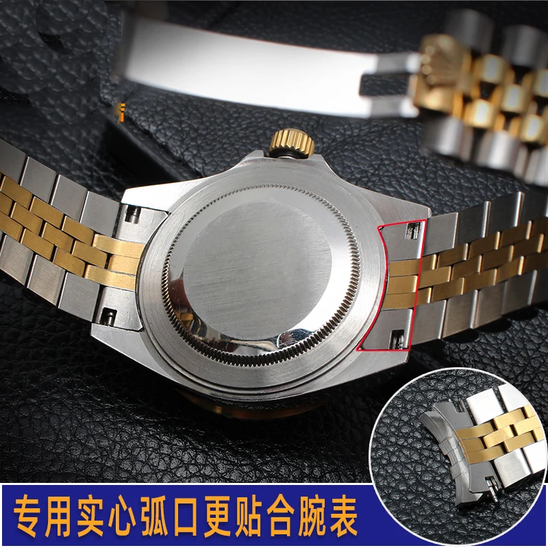 Waterproof strap for Rolex Greenwich Water Ghost series oyster type constant motion log strap men's fine steel bracelet 20mm
