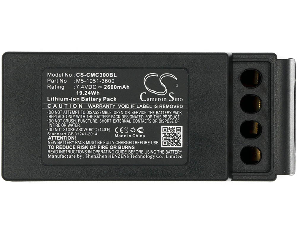 

Cameron Sino 2600mA Battery for Cavotec M9-1051-3600 EX,MC-3,MC-3000 M5-1051-3600,MC-BATTERY3