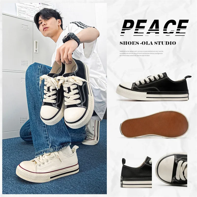 2024 Новая парусиновая студенческая пара с низким берцем повседневная спортивная