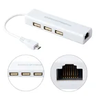 Адаптер Micro USB для сетевой локальной сети Ethernet RJ45 с 3 портами USB 2,0 концентратор