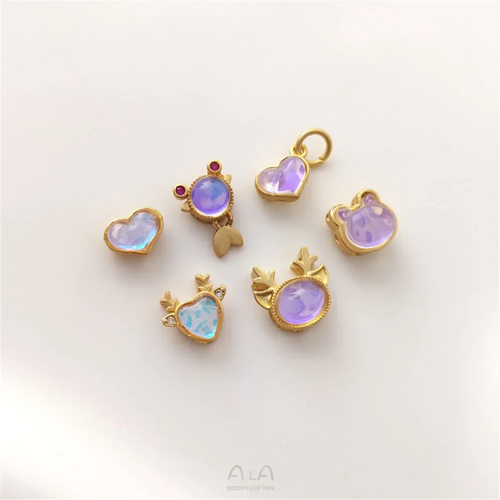 Медное покрытие матовое золото инкрустированная имитация лунного камня лось