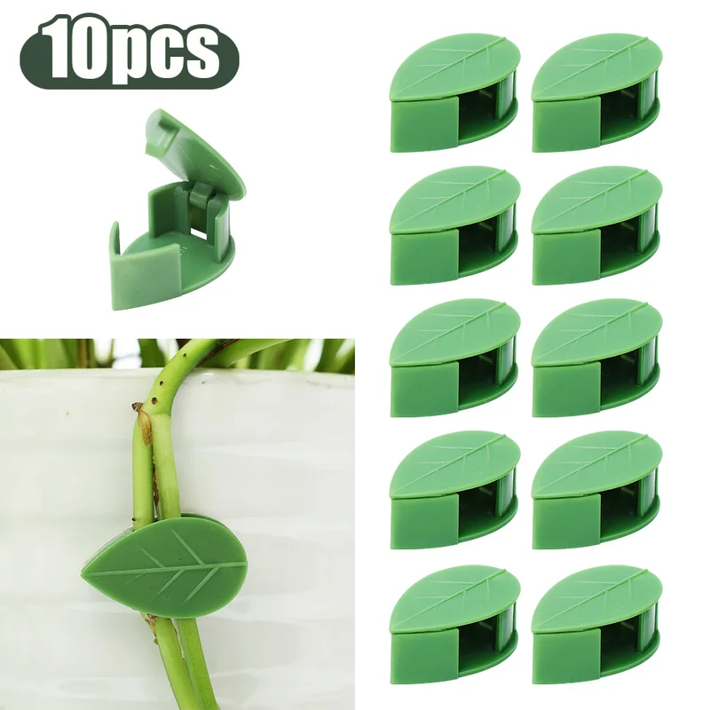 

10 PCS Rattan Vine Fixed Buckle Leaf Clips Green Plant Finishing Clip Traction Holder Climbing Wall Nail-free Decal Stand