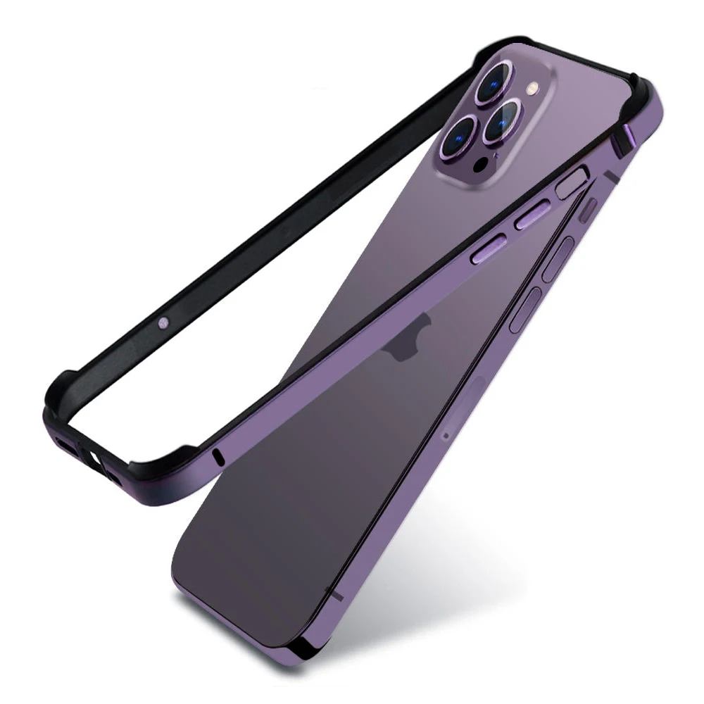 

Lightweight Aluminium Alloy Bumper Case For iPhone 15 14 Plus 13 Pro Max Soft Silicone Lining Edge Frame Cover