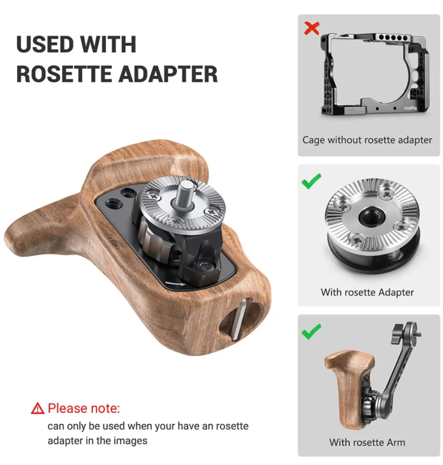 Оснастка SmallRig для цифровой зеркальной камеры левая сторона деревянная ручка
