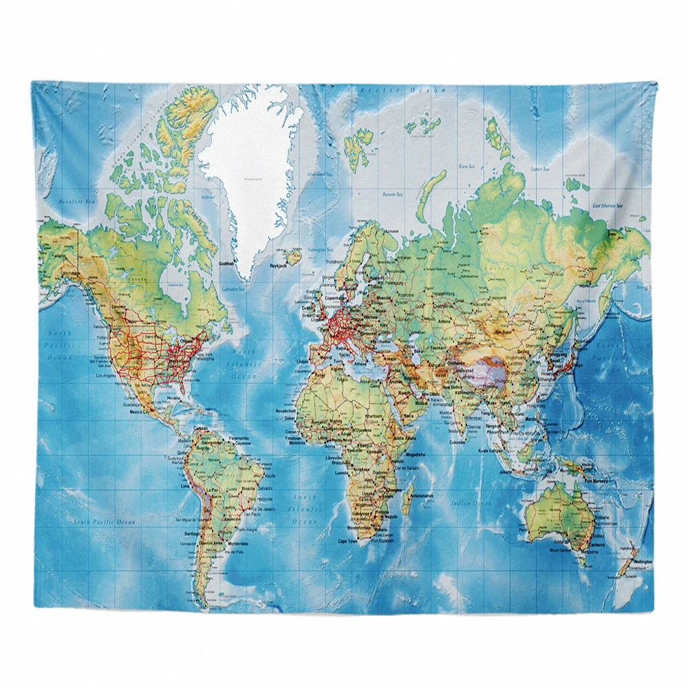 

Vintage World Map, Nautical Maps, Travel map, Ocean Maps Retro Tapestry Wall Hangings Painting Decorative Banner Flag Home Decor