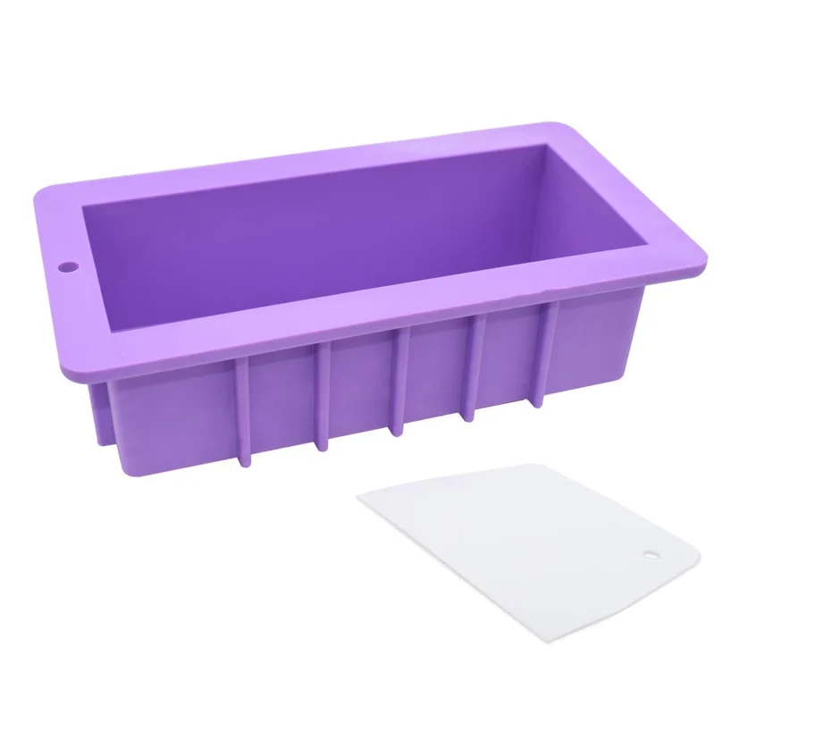 

Silicone Soap Molds Rectangular Loaf Mold with Plastic Scraper for Handmade Soap