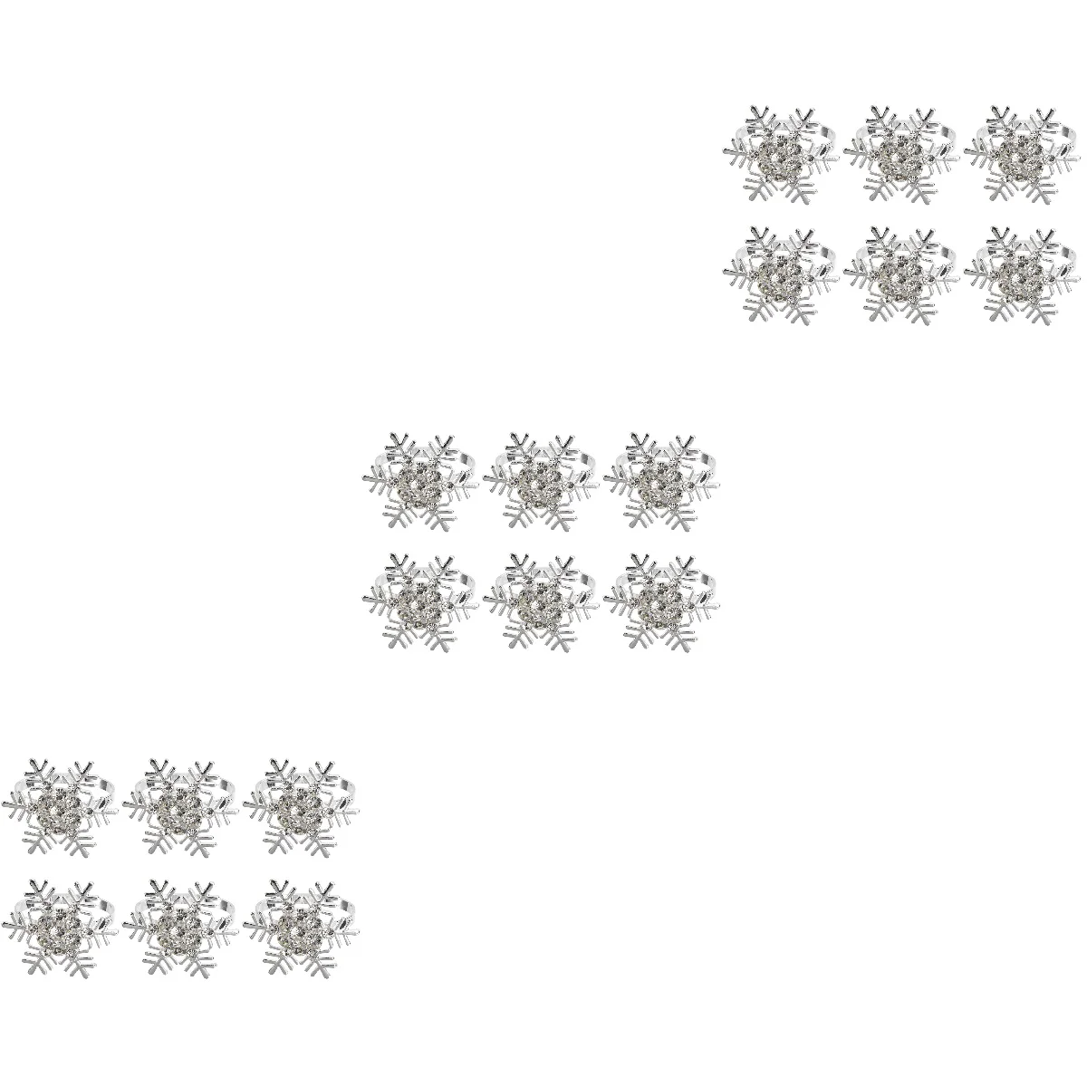 

18 шт., серебряные кольца для салфеток со снежинками