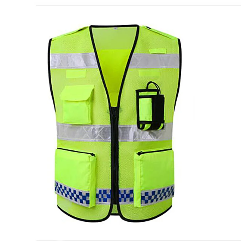

2022 High Visibility Reflective Safety Vest Safety Clothing Work Reflective Vest Multi Pockets Workwear Safety Waistcoat Men