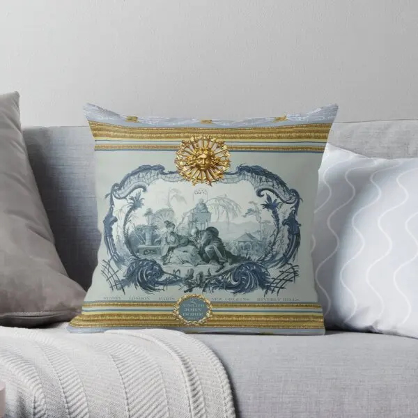 

Chinoiserie Blue Printing Throw Pillow Cover Car Fashion Hotel Bed Decor Waist Office Sofa Decorative Pillows not include