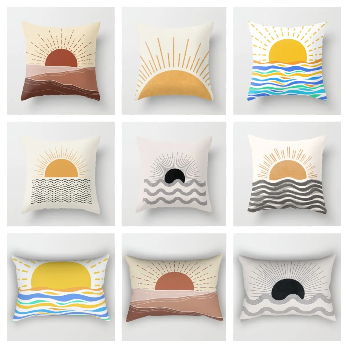 

Nordic Minimalist Sunrise Painting Pillow Cover Decor Home Decor Living Room Sofa Decor Cushion Cover Car Cushion Cover