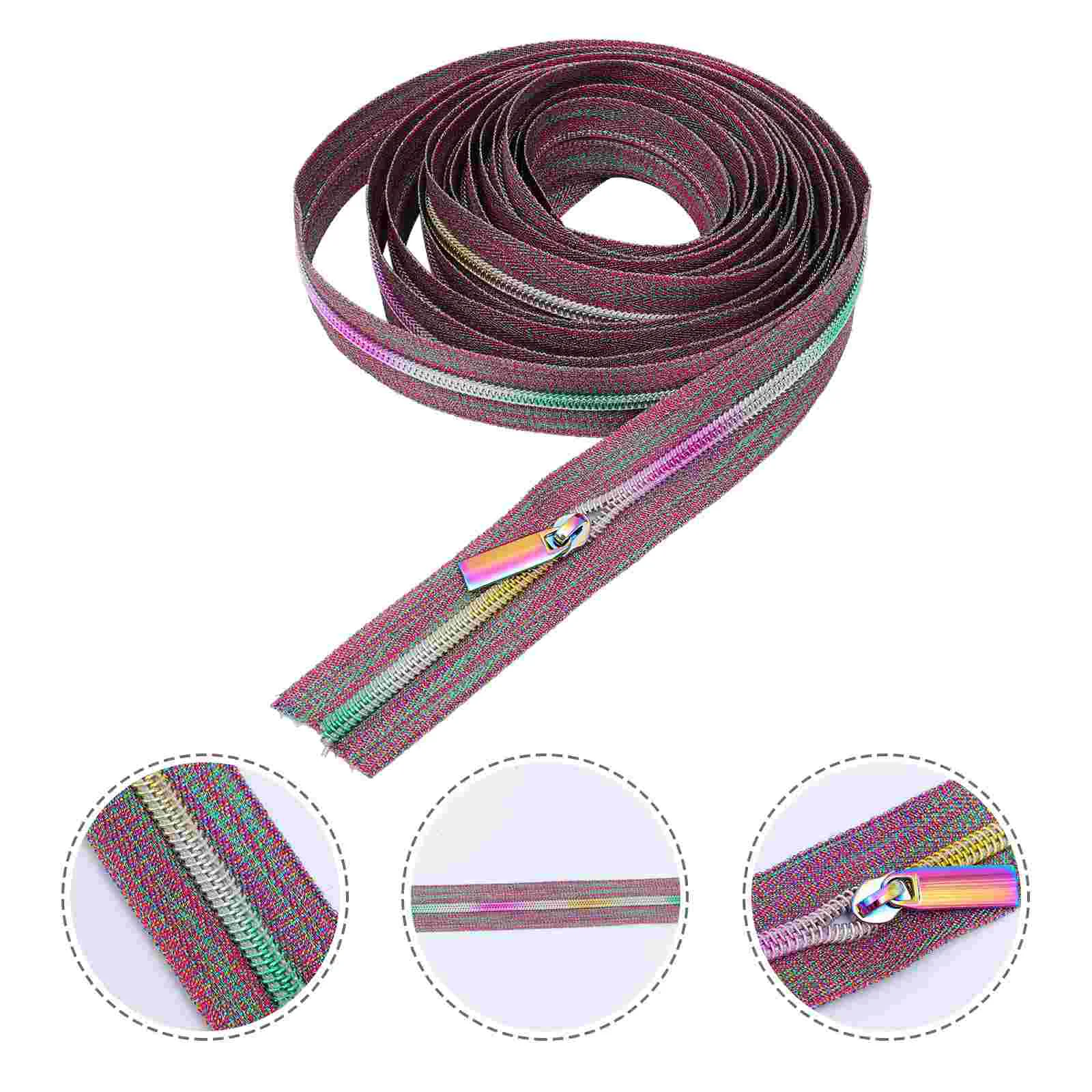 

5 Yards Black Luggage Zipper Head Cloth Pulls Alloy Nylon Coil Zippers Tailor Crafts
