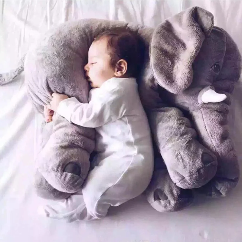 

40cm/60cm/80cm Plush Elephant Doll Toy Kids Sleeping Back Cushion Cute Stuffed Elephant Pillow Baby Doll Christmas Gift