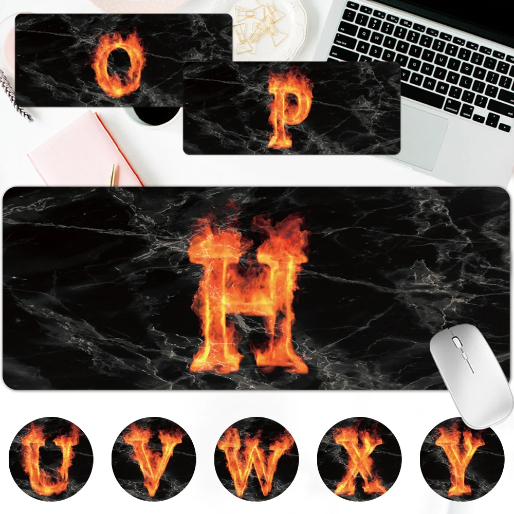 

Computer Mousepad Gaming Large Mouse Pad Fire Letter Series 30x60CM/30x80CM Waterproof PU Leather Desk Mat Table Mice Cushion