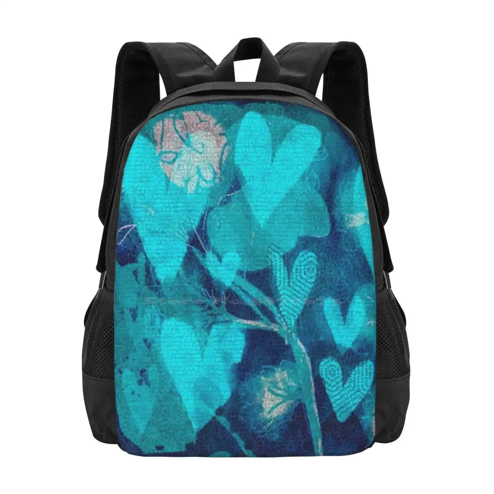

Blue Hearts Teen College Student Backpack Pattern Design Bags Blue Hearts Pattern