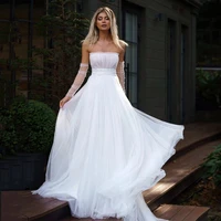 sexy wedding dresses 2022 white puff sleeve bride dress tulle a line tea length wedding 2022 custom made civil robe de mariee