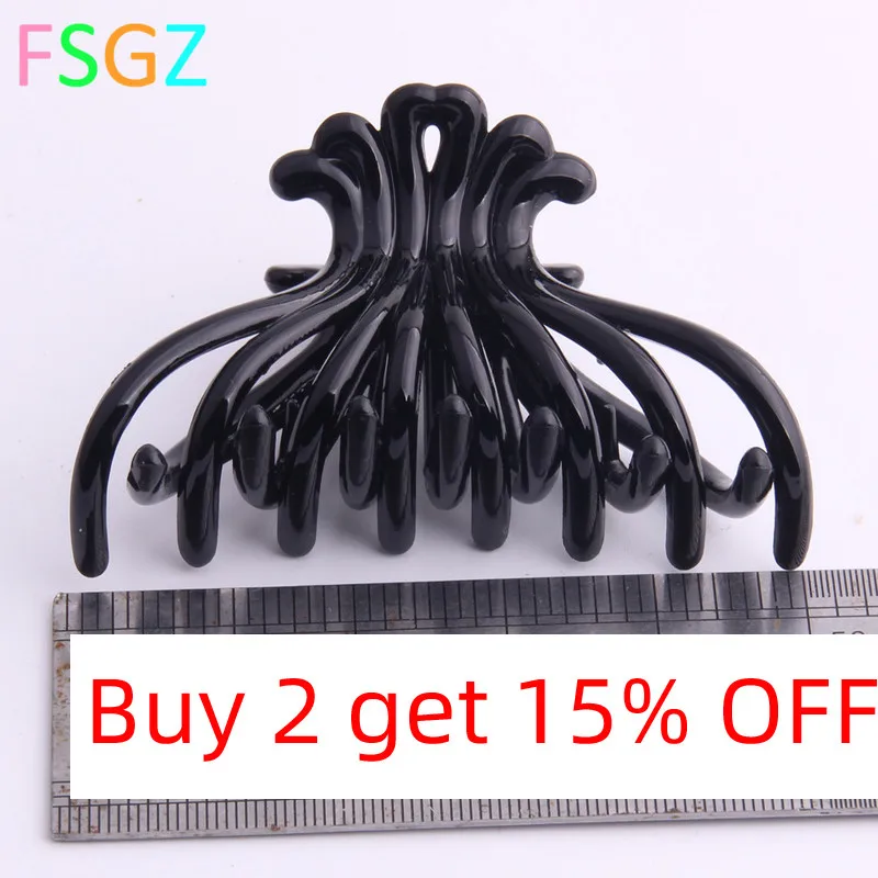 2 Pcs Plastic Hair Claw for Lady Pc Ponytail Holders Strong Bite Force Octopus Crab Jaw Clip Women Shower 8.5cm |