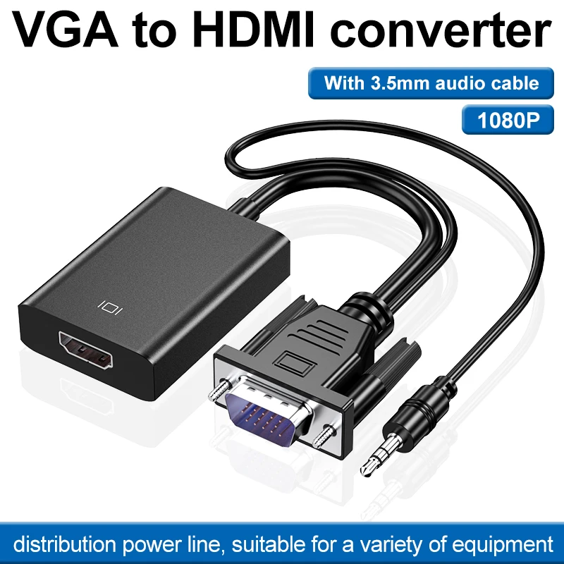 

Converter VGA To HDMI 38x15x55.4mm 50 / 60Hz DC5V For Laptop To Monitor Output 1920x1080p