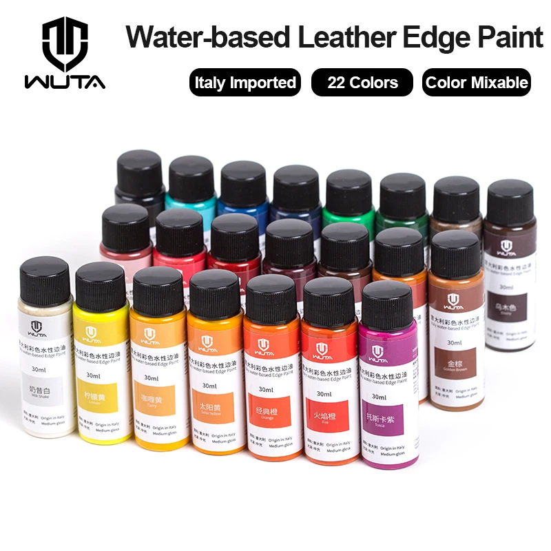 WUTA 30ml Professional Leather Edge Paint Oil Dye Edge Dressing Color Coats Leather Finish Supplies DIY Craft Leather Shoe Edges