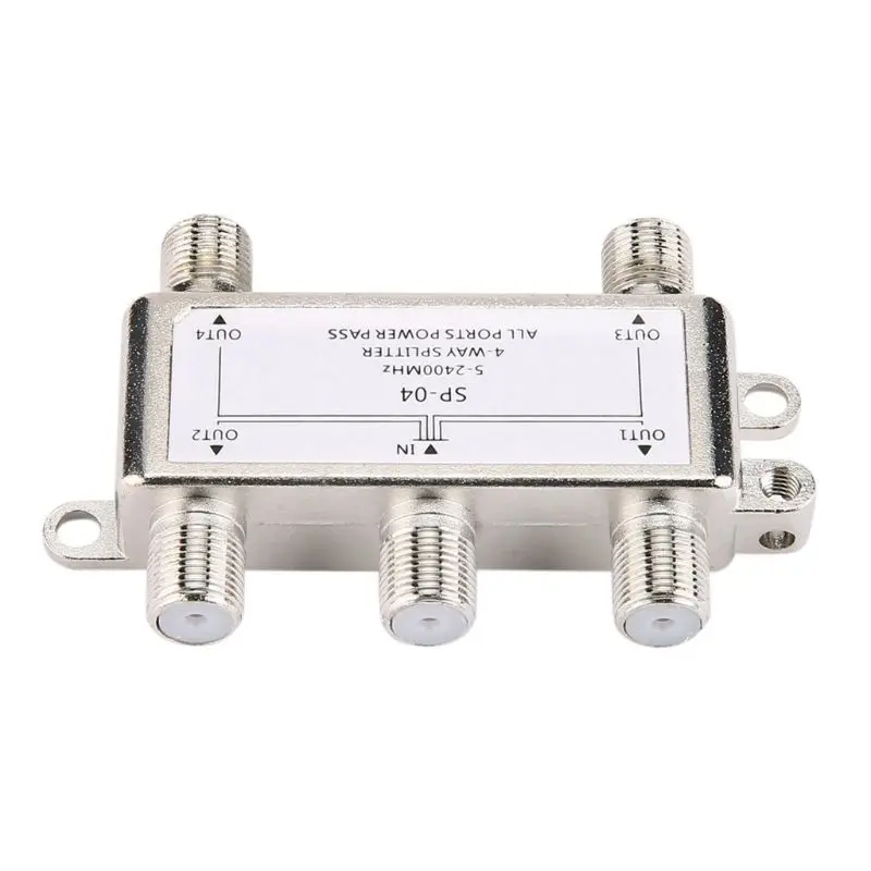 

5-2400MHz 4 Way HD Digital Coax Cable Splitter 4 Channel Satellite/Antenna TV Signal Distributor Receiver for SATV/CATV
