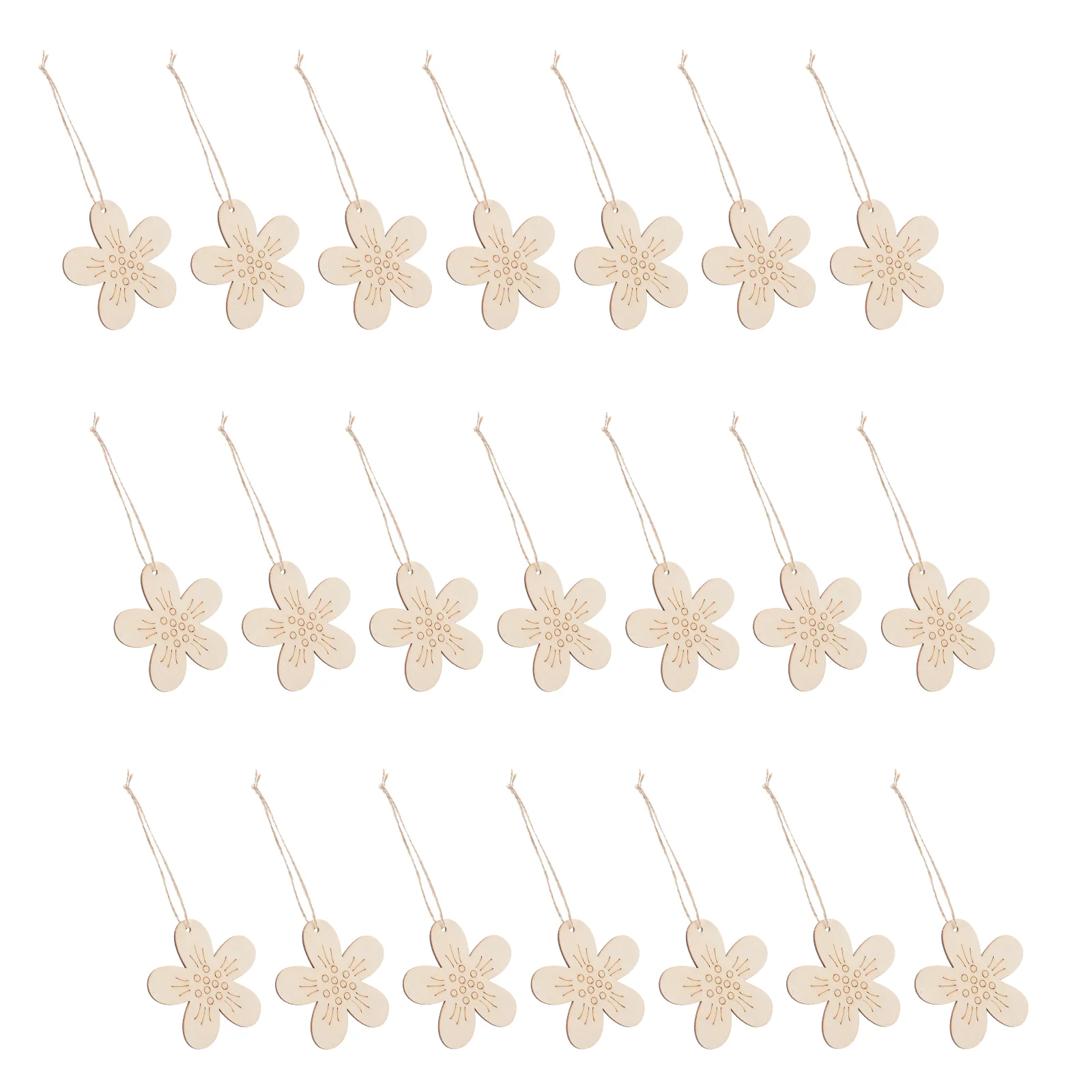 

40 Pcs Graffiti Wood Chips Flowers Shaped Wooden Tags Unfinished Natural Decor DIY Boards The