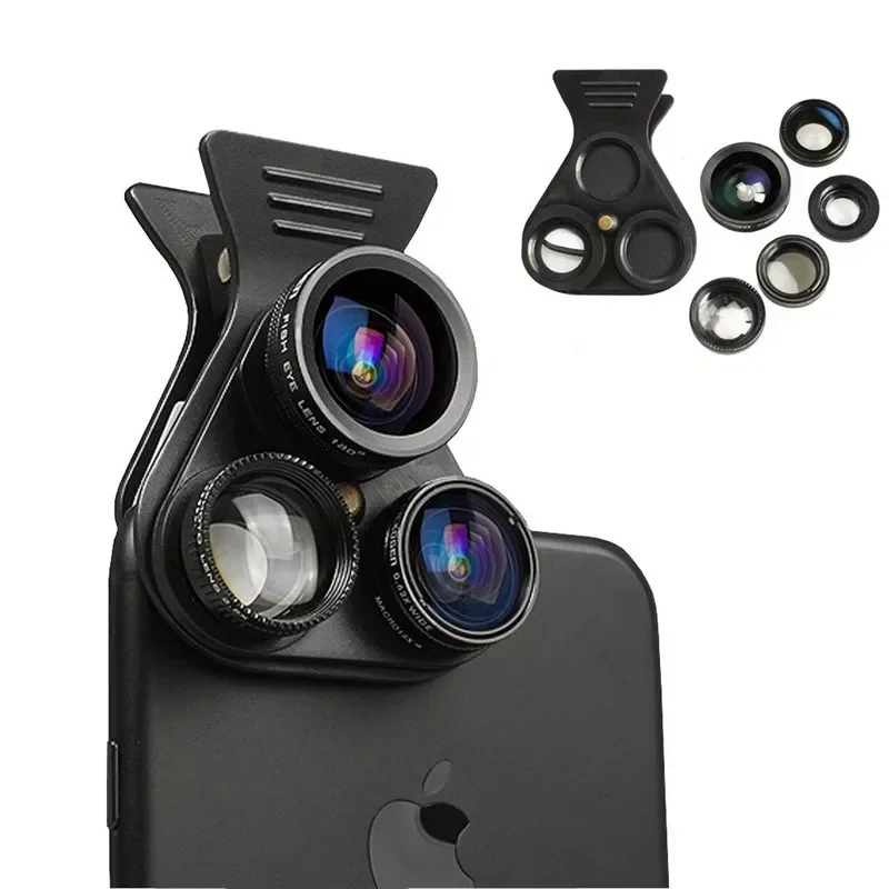 

HD Cell Phone Lens Professional 2.5X Telephot 180 Degree Fisheye 0.62X Wide Angle 15X Macro CPL Camera Lenses Kit For Smartphone