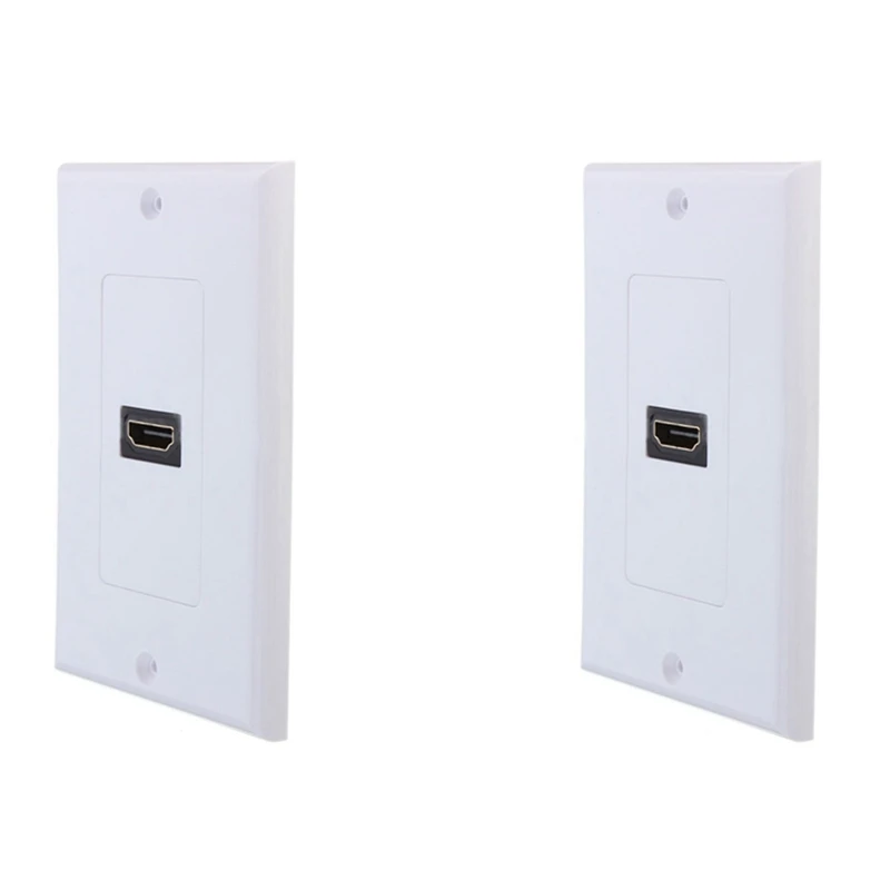 

2X New 1-Port HDMI Wall Face Plate Panel Cover Coupler Outlet Extender 3D 1080P White