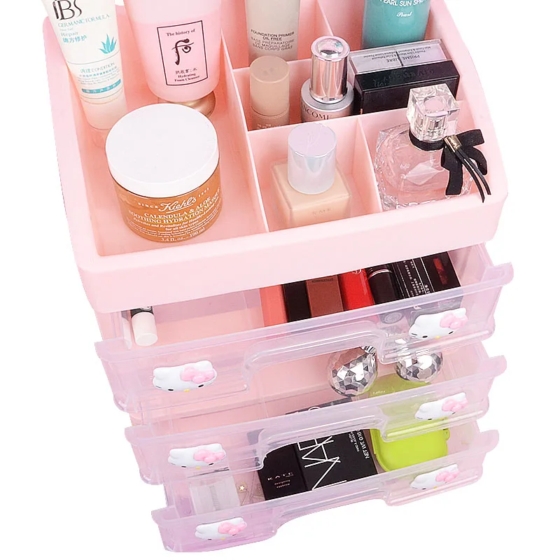 

Sanrios Hellokittys Kawaii Cosmetics Dustproof Storage Box Desktop Drawer Home Organizer Box Girls Birthday Gifts
