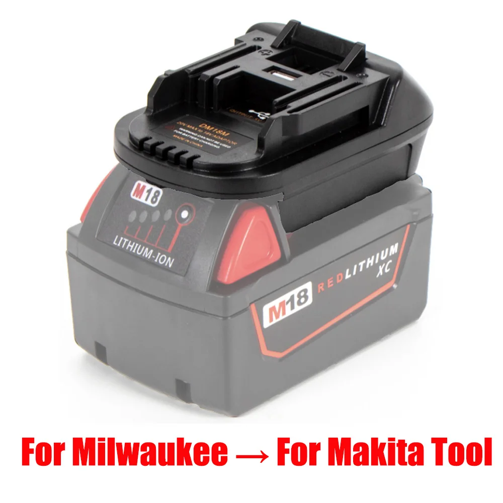 Enlarge DM18M Battery Convertor Adapter for Milwaukee M18 18V for Dewalt 20V Battery Convert to for Makita 18V BL1830 BL1850 Batteries