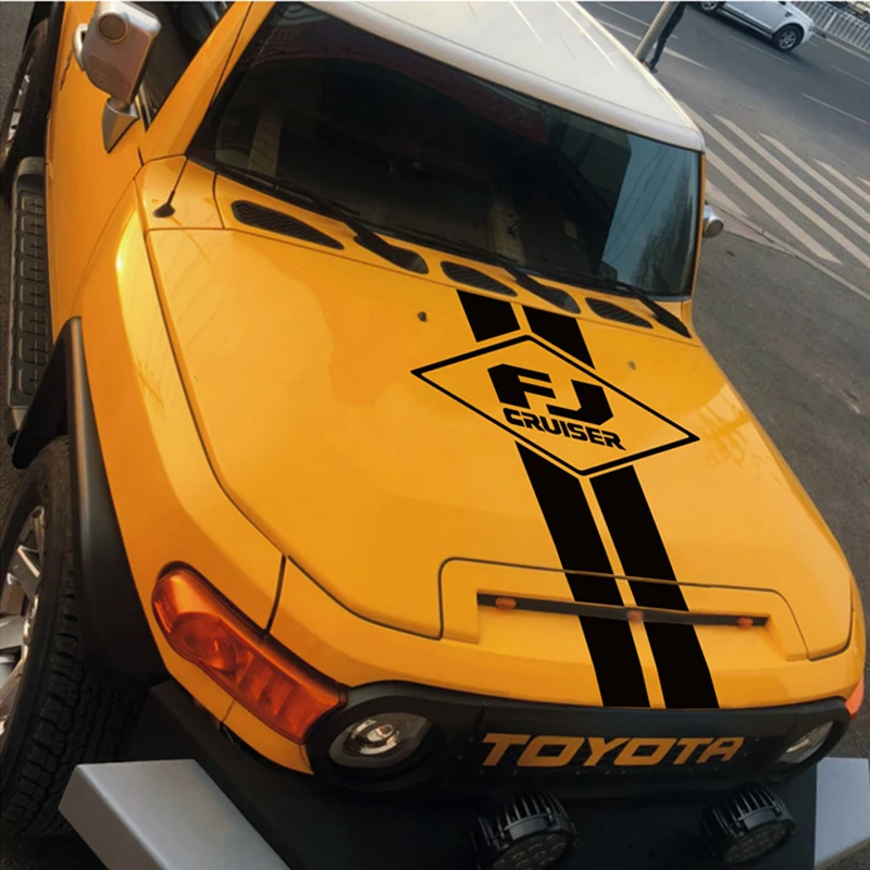 

1pcs For Toyota FJ Cruiser Hood Scoop Hood Stripe Sticker Graphics Vinyl Sticker Logo Car Bonnet Fashion Decoration Accessories