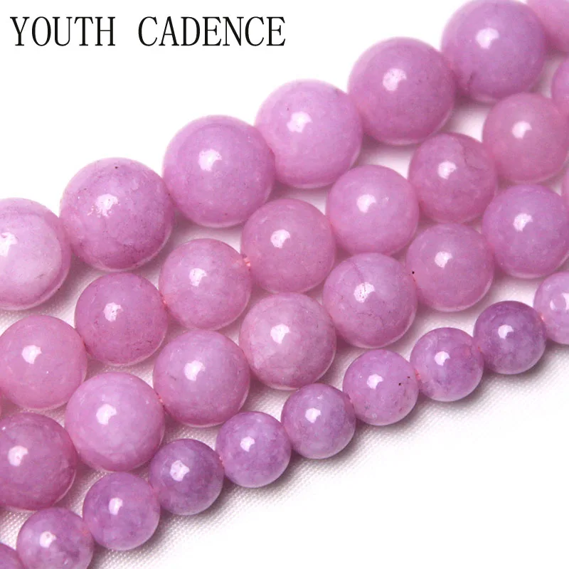 

Natural Light Purple Chalcedony Stone Round Loose Beads for Jewelry Making Diy Accessories Bracelet 15'' inch 4/6/8/10/12mm