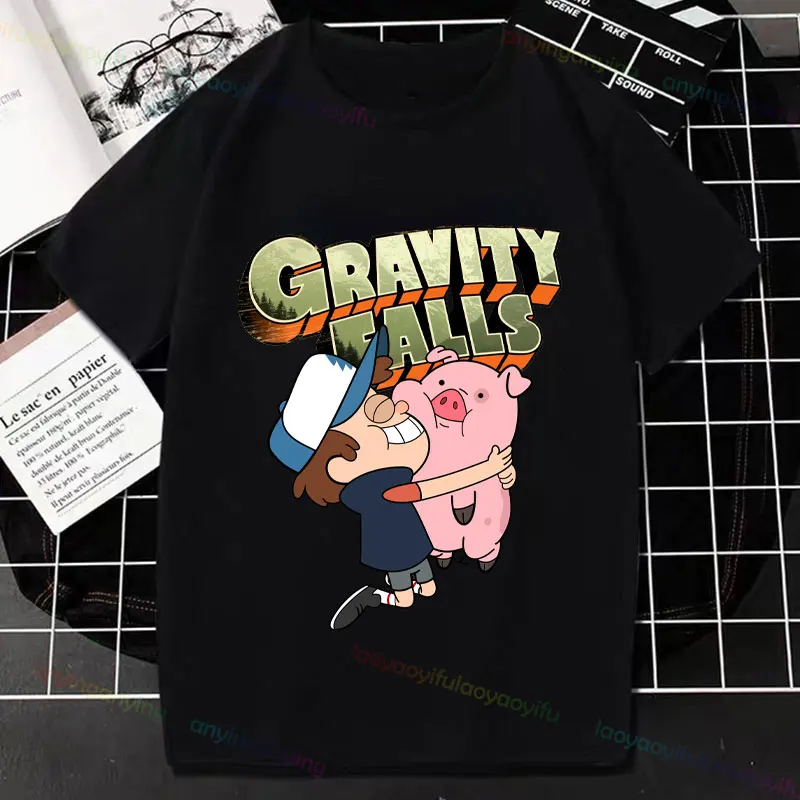 Забавная футболка Y2k с графическим принтом-Гравити-Фолз-классическая аниме