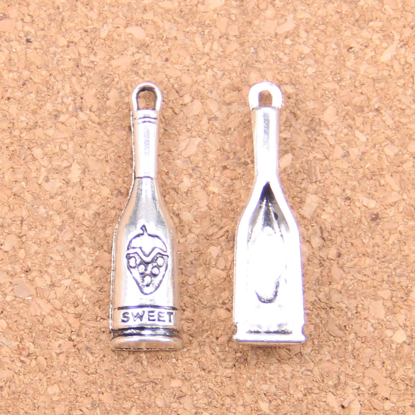 

58pcs Charms red wine bottle sweet 30x8mm Antique Pendants,Vintage Tibetan Silver Jewelry,DIY for bracelet necklace
