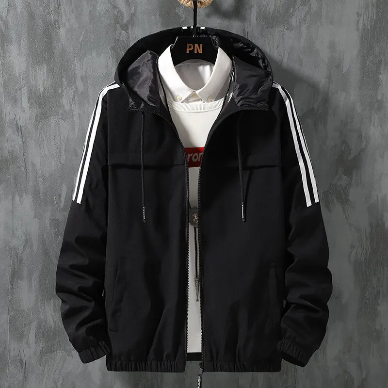 

2022 spring and autumn jacket trendy men's tooling hooded jacket