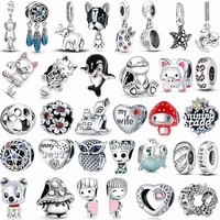 plata charms of ley 925 hot sale silver color animals and hearts beads charms fit original 925 pandora bracelets diy jewelry
