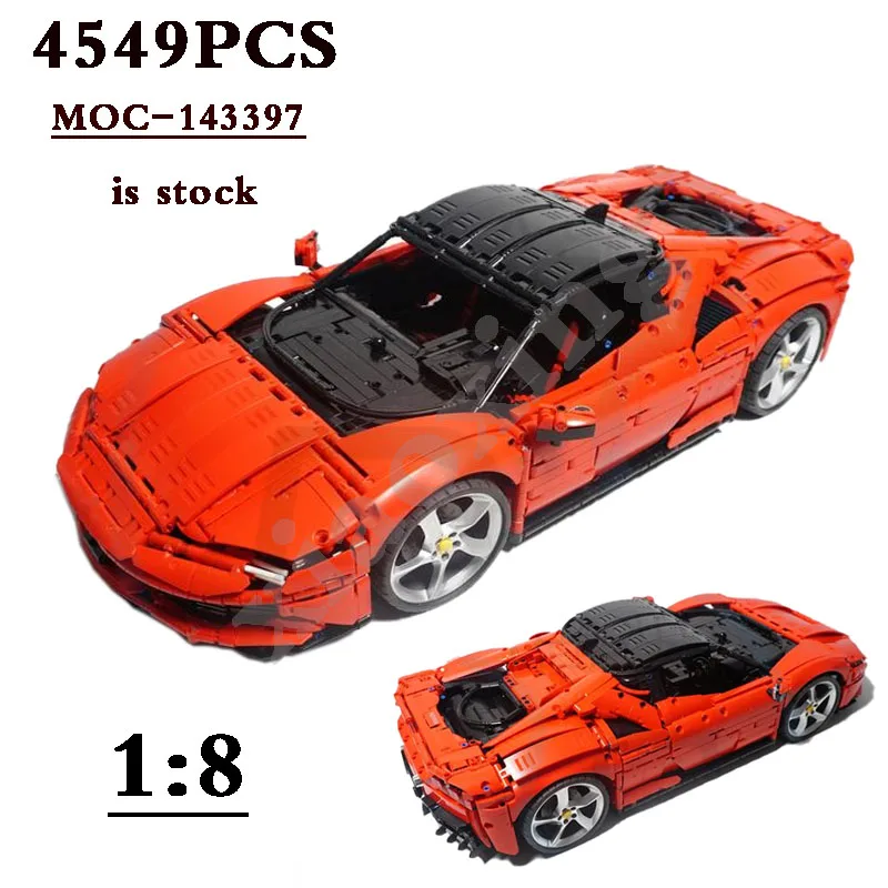 

Новинка, модель MOC-143397 Roadster F90, статическая версия, 4549 штук, улучшенная модель, подходит для строительных блоков 42143, игрушка, подарок на день рождения