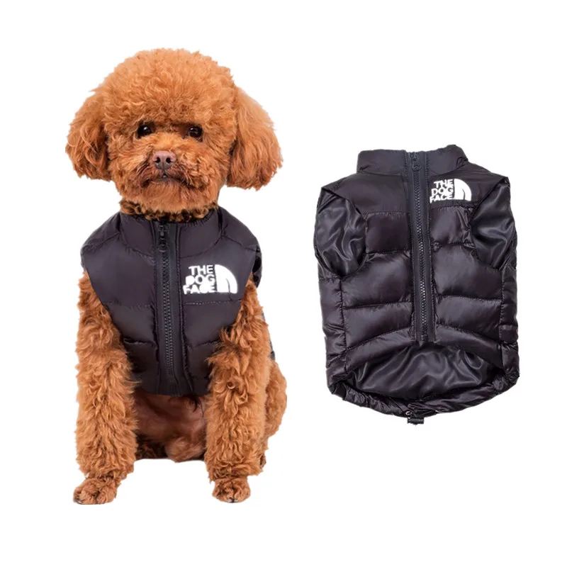 

Fashion Black Clothes Autumn/Winter Pet Dog Small Dog Teddy Thickening Warm Down Feather Coat Clothes Vest Dropshipping