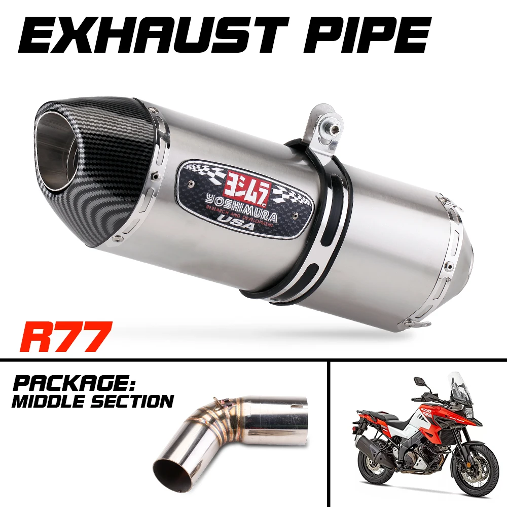 

Слипоны для SUZUKI V-STROM 1050 DL1050 2020 2021 модификация выхлопной трубы мотоцикла средняя труба Соединительная труба 51 мм Yoshimura глушитель