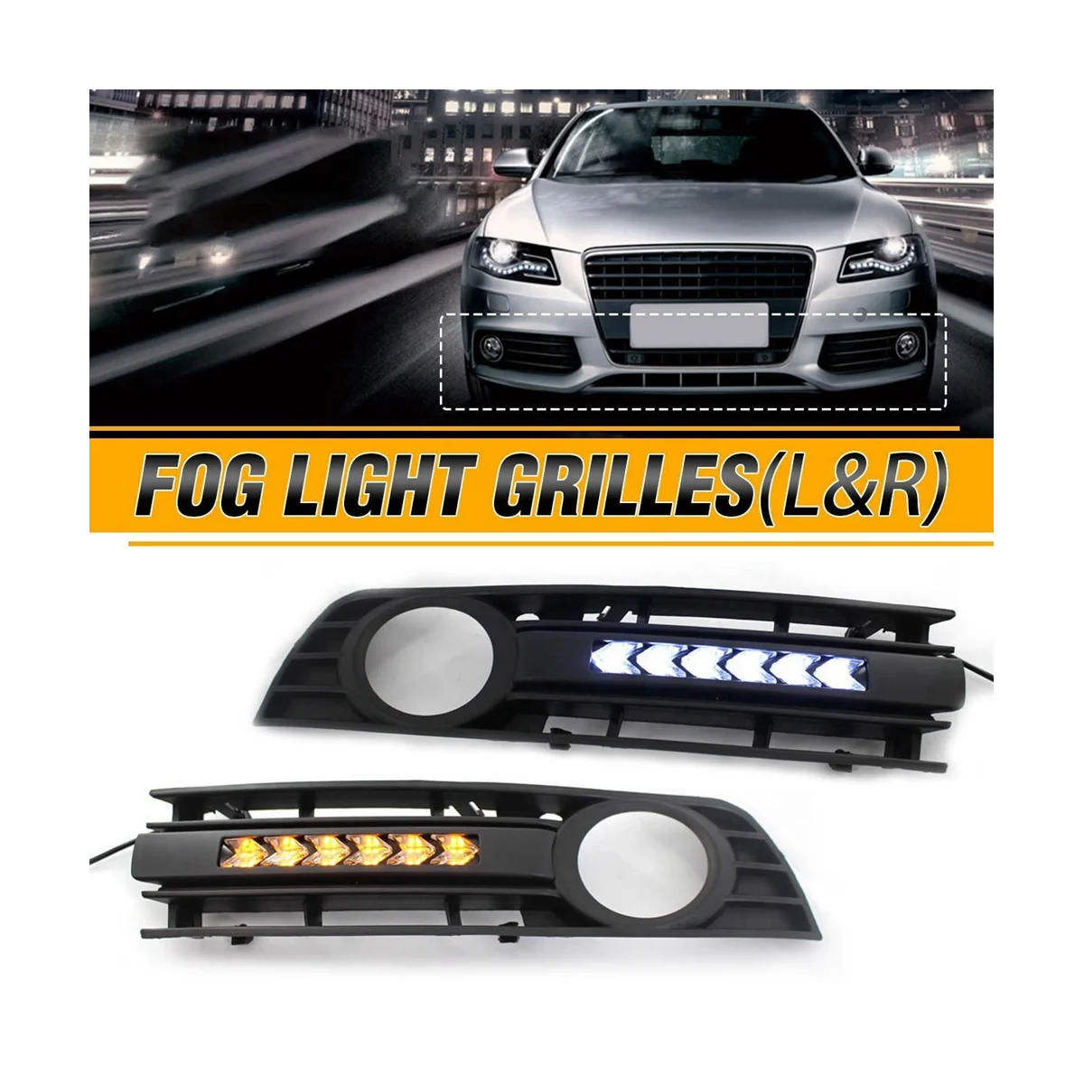 Передняя противотуманная лампа дневная Рабочая рама для автомобиля Audi A4 B6 2001-2005