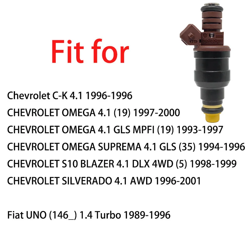 6 шт. топливная форсунка для Chevrolet C-K OMEGA S10 BLAZER SILVERADO 4.1 Fiat UNO 1.4 0280150975
