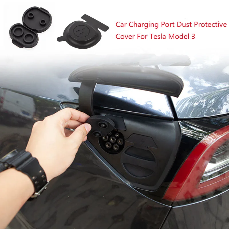 

New For Tesla Model 3 Accessories Europe/American Plug Car Charging Port Dust Protective Cover Car Model Y Model 3 Accessories