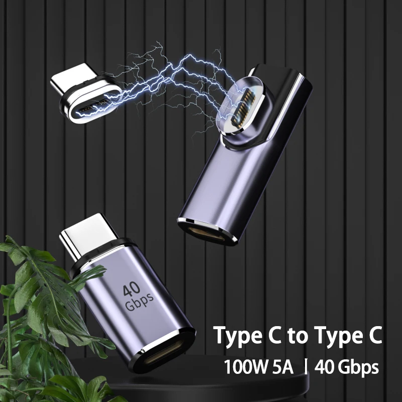 

USB4.0 Magnetic Adapter USB C To USB C 40Gbps 100W Fast Charging Magnet Converter with Thunderbolt3 8K@60Hz USB Type C Connector