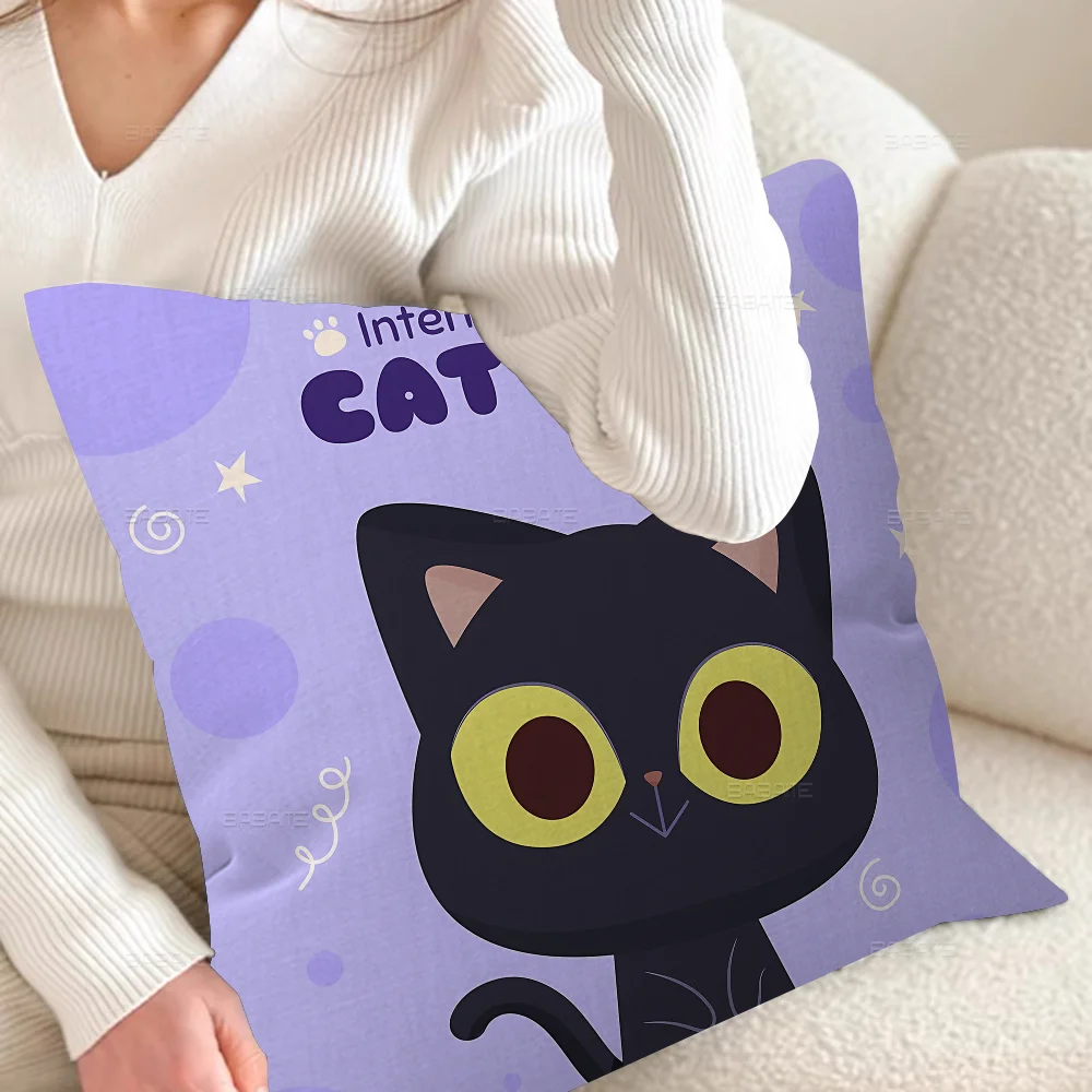 Cute Cat Pillow Gifts Home Office Furnishings Bedroom Sofa Car Cushion Cover Case 45x45cm