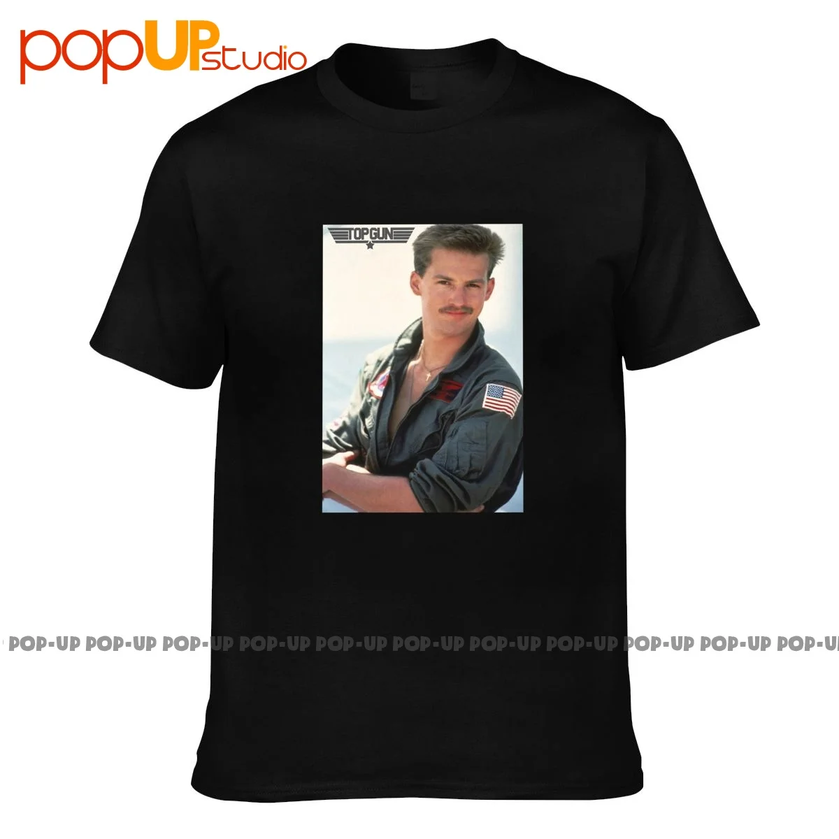 Топ пистолет Гусь истребитель пилот Энтони Эдвардс ВИНТАЖНАЯ фотография 80-х футболка модная футболка Harajuku