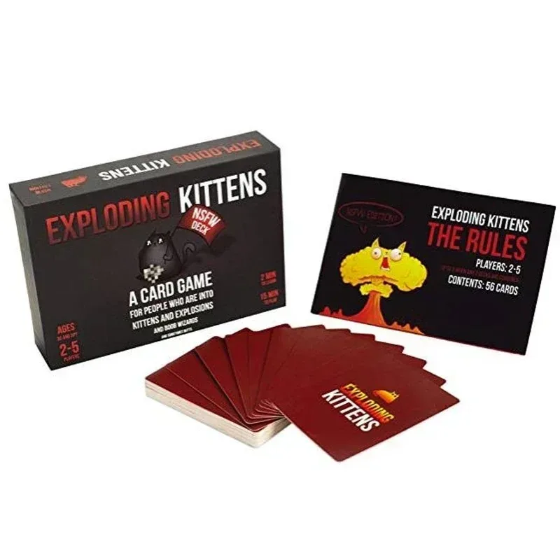 Карточная Игра Exploding Kittens Оригинальная Версия NSFW Эластичные Котята Импульсные