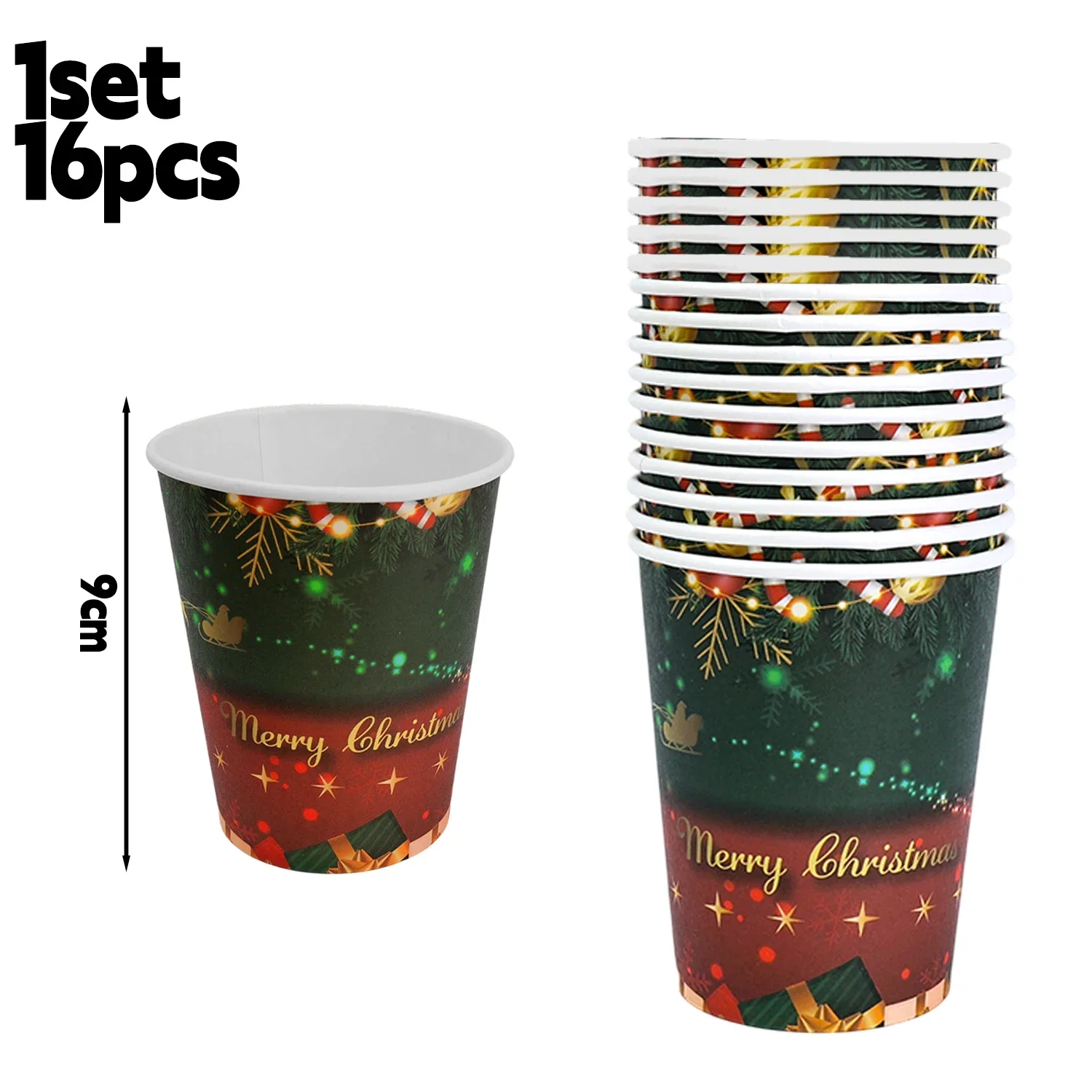 

Одноразовые рождественские тарелки и стаканы из бумаги