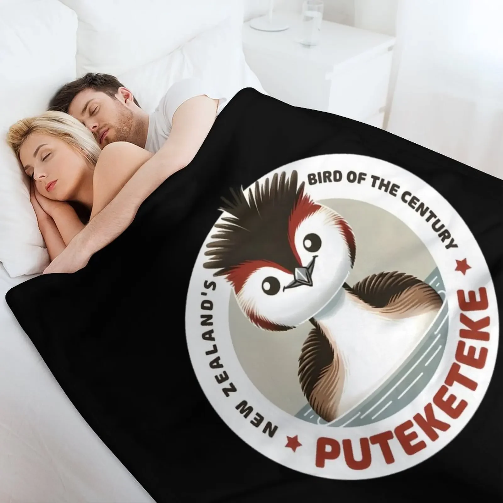 Одеяло Puteketeke Bird птица новозеландского века плед для кемпинга покрывала детской